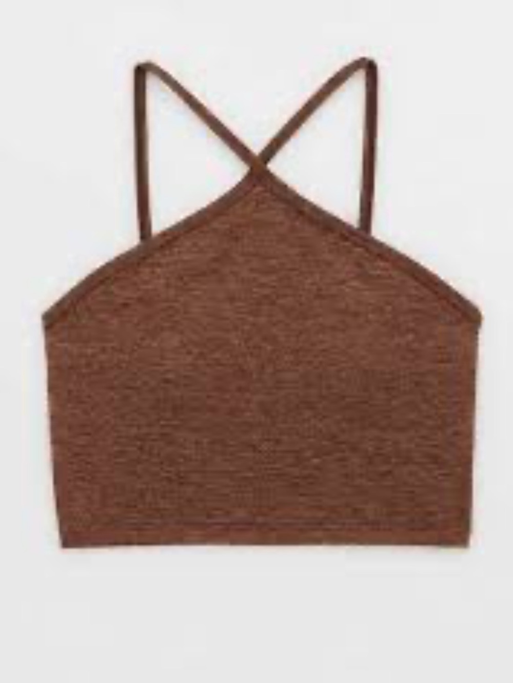 OFFLINE by Aerie brown halter crop top bra